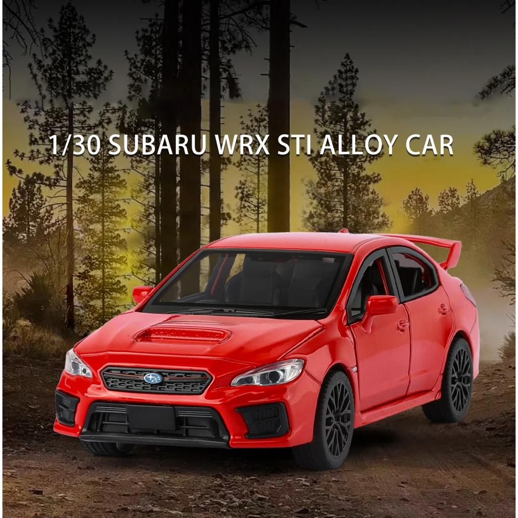 1/30 Subaru STI WRX Alloy Car Model Sound and Light Pull Back Children's Toy Collectibles Birthday Gift