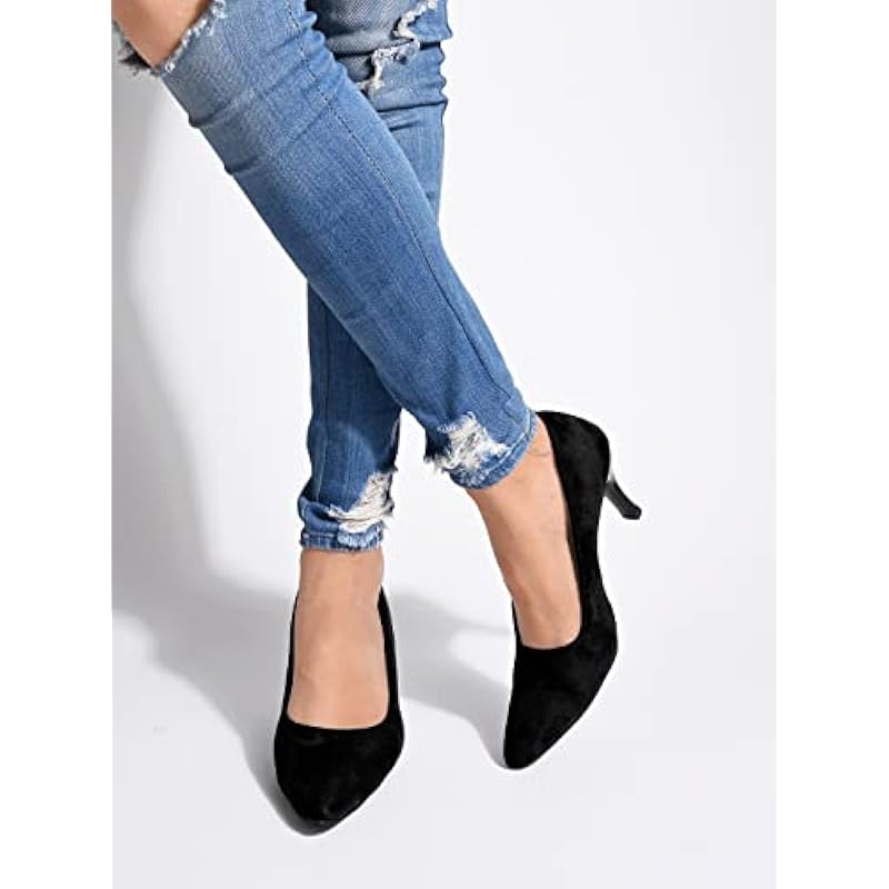 Shoetopia Women S Block Heel Pumps Black, 5 Uk 5 UK чёрный