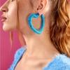 Plush Heart Hoop Earrings Exaggerated Dangle Earrings Fashion Piercing Earrings Punk Ear Stud Simple Jewelry Gift
