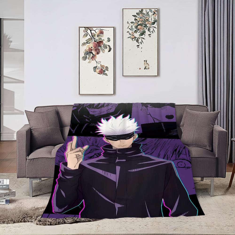 Comfort Warm Soft Plush Blanket Suitable for Sofa Living G-Gojo Room S-Satoru Office Bedroom Travel Anime Manga Flannel Gift