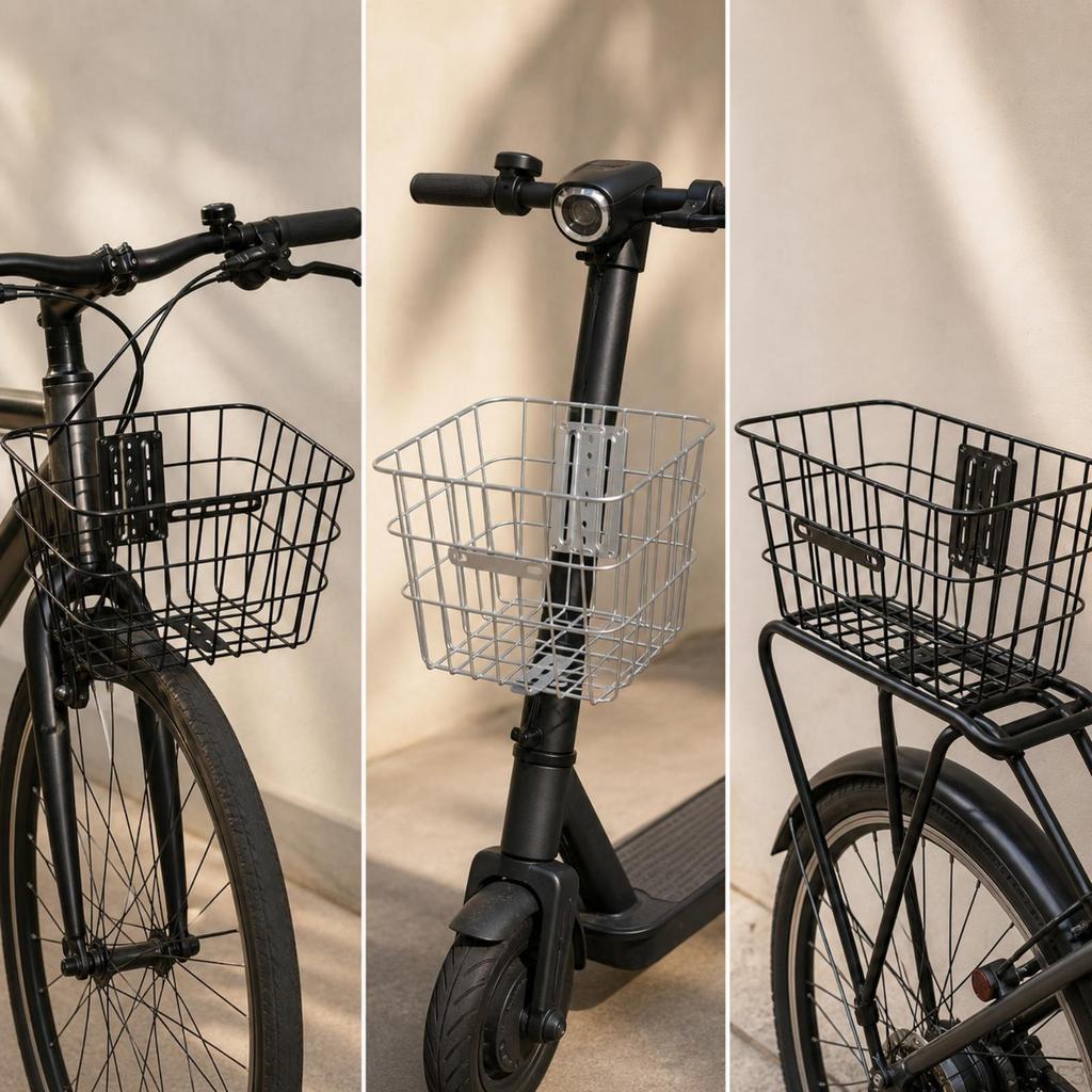 OpenfrontLoading Bike Basket | Rigid Welded Frame, basic lattice Structure, Wire cycle Basket, for