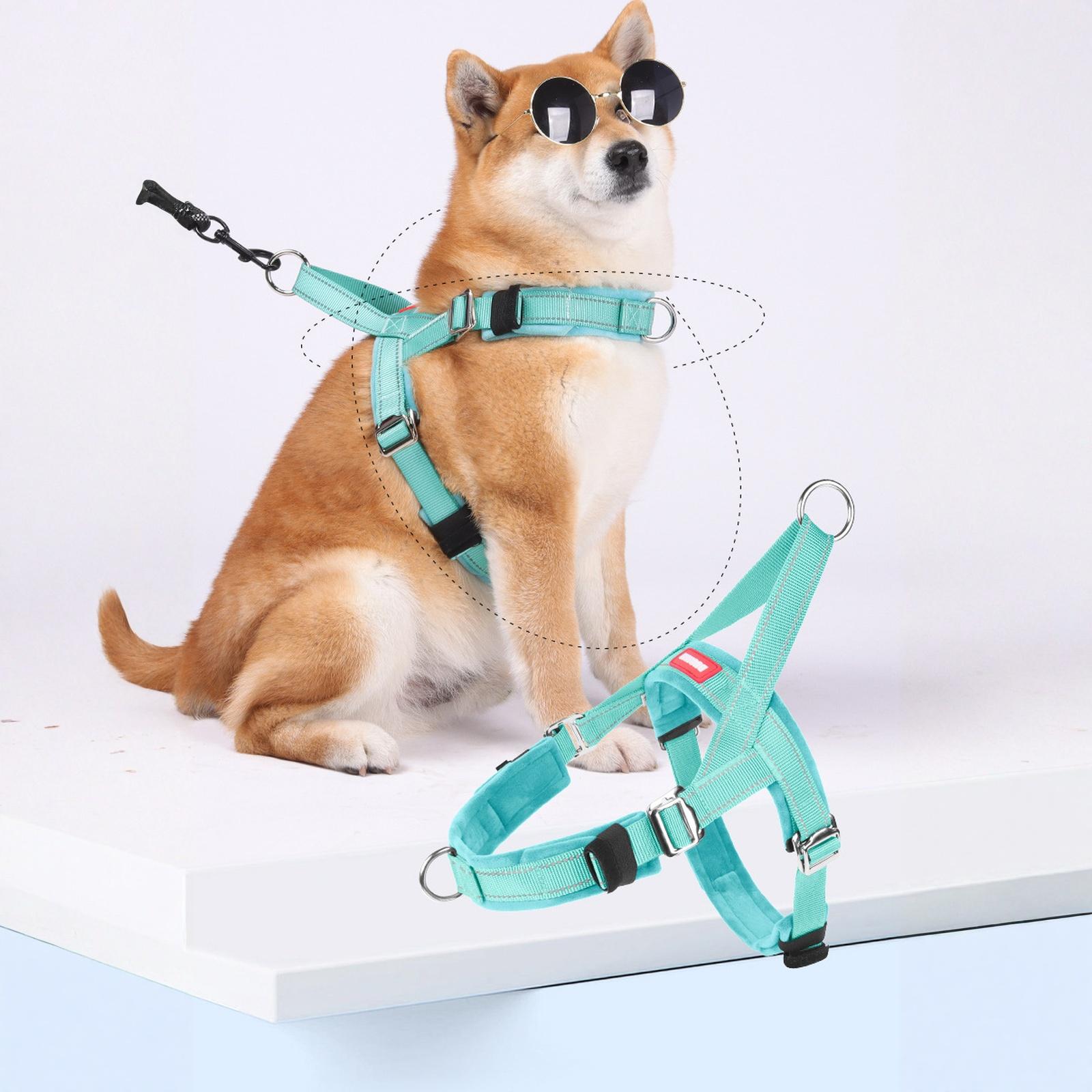 

SlowTon No Pull Small Dog and Leash Set, Puppy Soft Vest Neck & Chest Adjustable, Reflective Lightweight one size зелёный