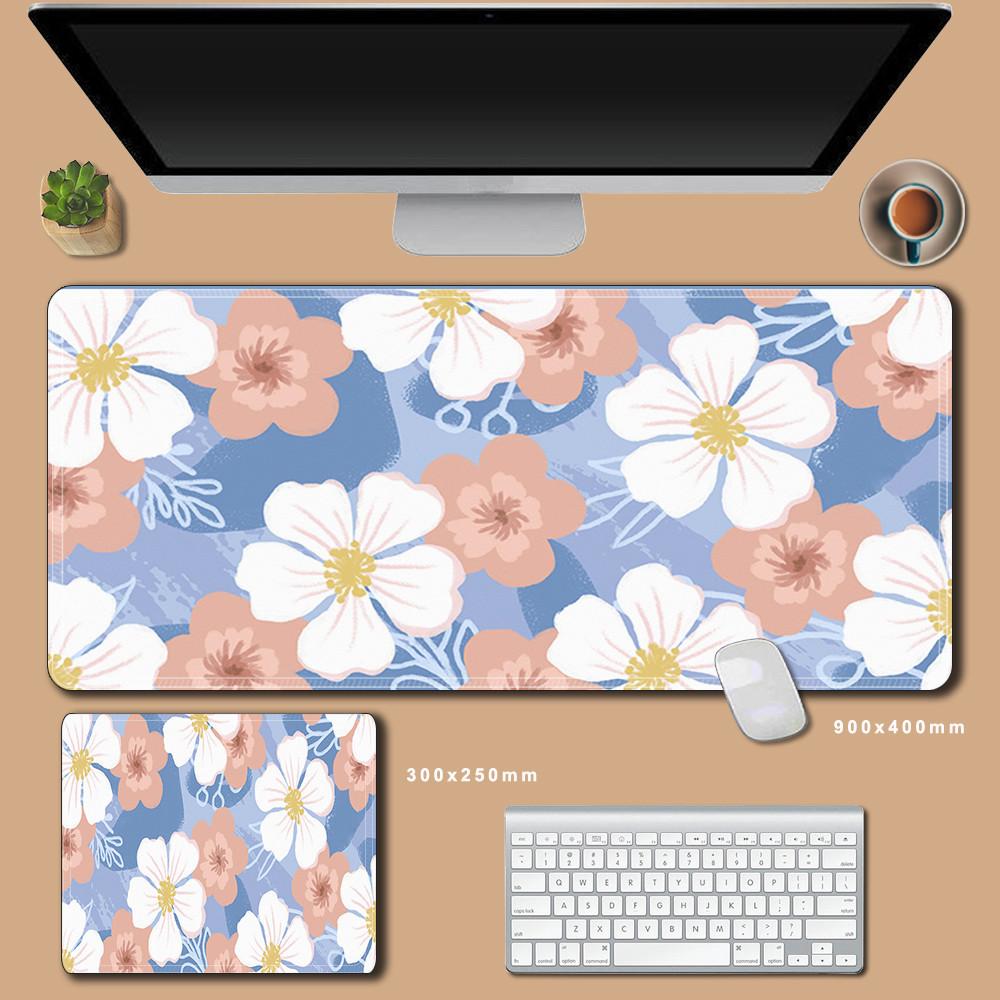 Flower Large Mouse Pad XXL Small Fresh Mousepad Cartoon Office Desk Pads Rubber Anti Slip Carpet Computer Office Accessories