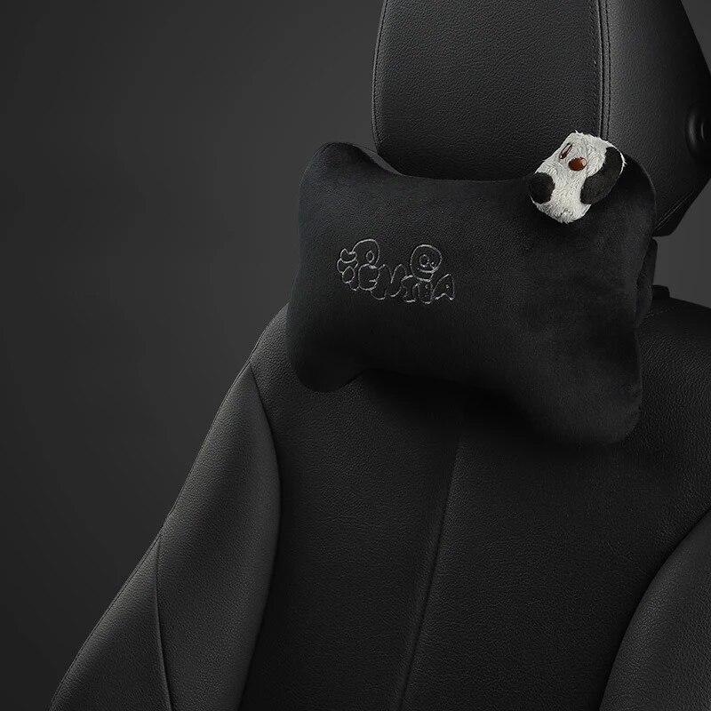 Universal Plush Car Neck Pillow Headrest Relief Neck Pressure Head Masssge Washable Cute Headrest Car Interior Supplies