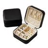 Portable Design Portable Jewelry Box Button Leather Leather Storage Box  Earrings Storage