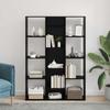 Room Divider in Black Oak Look 100 x 24 x 140 cm Engineered Wood