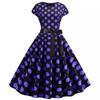 Women's Retro Print Dress Belt Evening Dress
