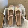 Inner Height Increase Pink Bag Head Half Slippers Female New Temperament Fairy Mary Jane Platform Single Shoes