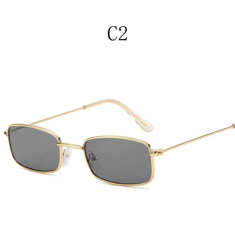 Retro Small Oval Women's Sunglasses Brand Shades  Classic Candy Color Metal Rectangular Sun Glasses Fashion Eyewear