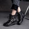 Summer New Hollow High-top Sandals Women's Retro Hole Shoes Soft-soled Soft-faced Women's Cool Boots Black