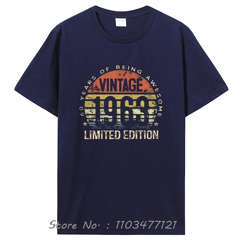 Anniversaire Vintage 1963 Vieux Cadeaux T-shirts Vintage T-shirts Graphiques d'Été Vêtements Streetwear T-shirt Oversize hommes T-shirt en Coton