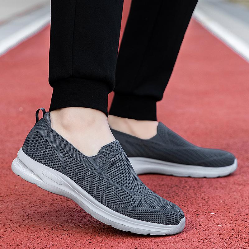 Couples Slip-on Casual Shoes Lightweight Flats Breathable Knitted Loafers Women Men Comfortable Daily Walking Shoes