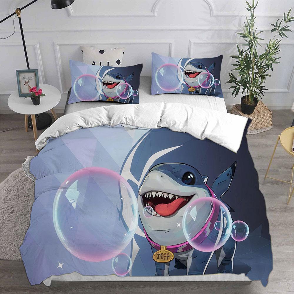 Jeff Shark Bedding Sets Quilt Bed Cover Comforter Duvet Cover Pillow Case 2-3 Pieces Sets Kids Adult Bedroom Decoration