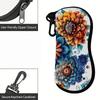 2D-Floral Pattern Protective Eyewear Organizer, Sunglasses Case, Vintage Flower Print Zipper Glasses Holder, Stylish Travel Accessories Gift for Women