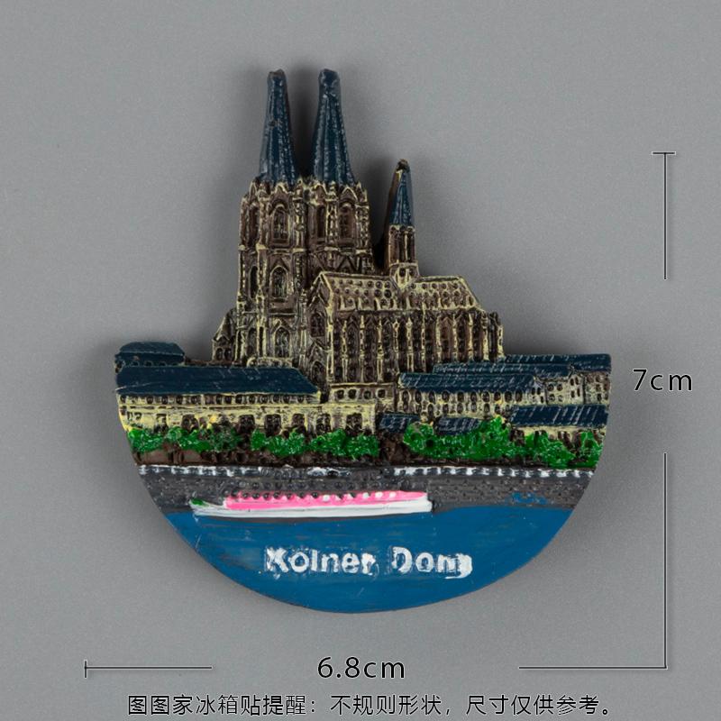 Deutscher Kühlschrankaufkleber Berlin Frankfurt Architektur Tourismus Souvenir Magnetaufkleber 3D dreidimensionale Luxemburg Mun