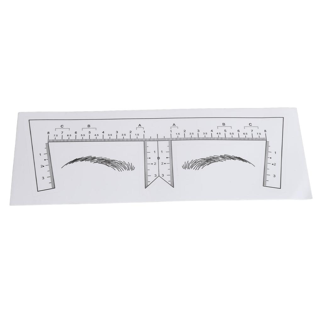 100PCS Eyebrow Ruler Stencils Clear Scale Transparent Adhesive Eyebrow Designer Tools for Makeup