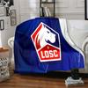 Losc Football Crest Flannel Blanket, Soft Polyester, Modern Design, All-Season for Camping, Travel, Gifts for holidays or birthdays
