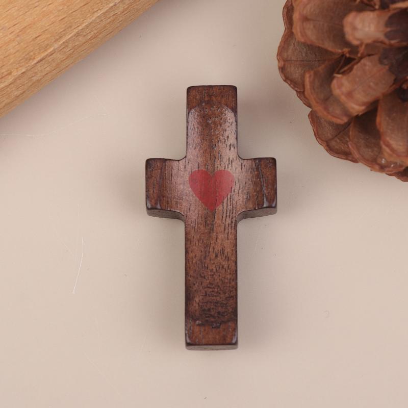 1/2PCS Wooden Pocket Prayer Cross, Small Handheld Cross For Comfort, Pocket Gift For Prayer & Faith