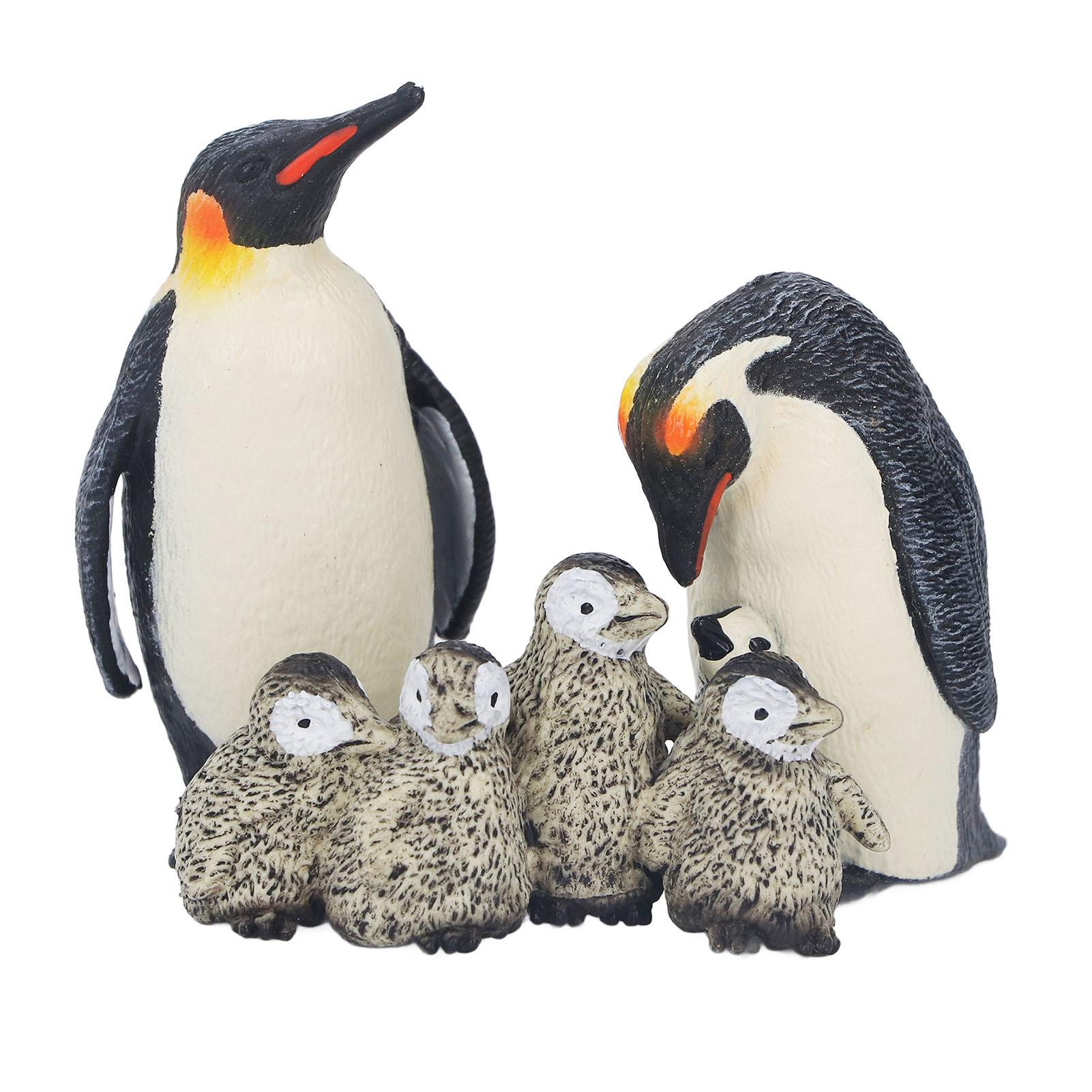

Пингвины Модель животного Высокое моделирование дикой природы Королевский пингвин Мать и дитя Фигурки пингвинов