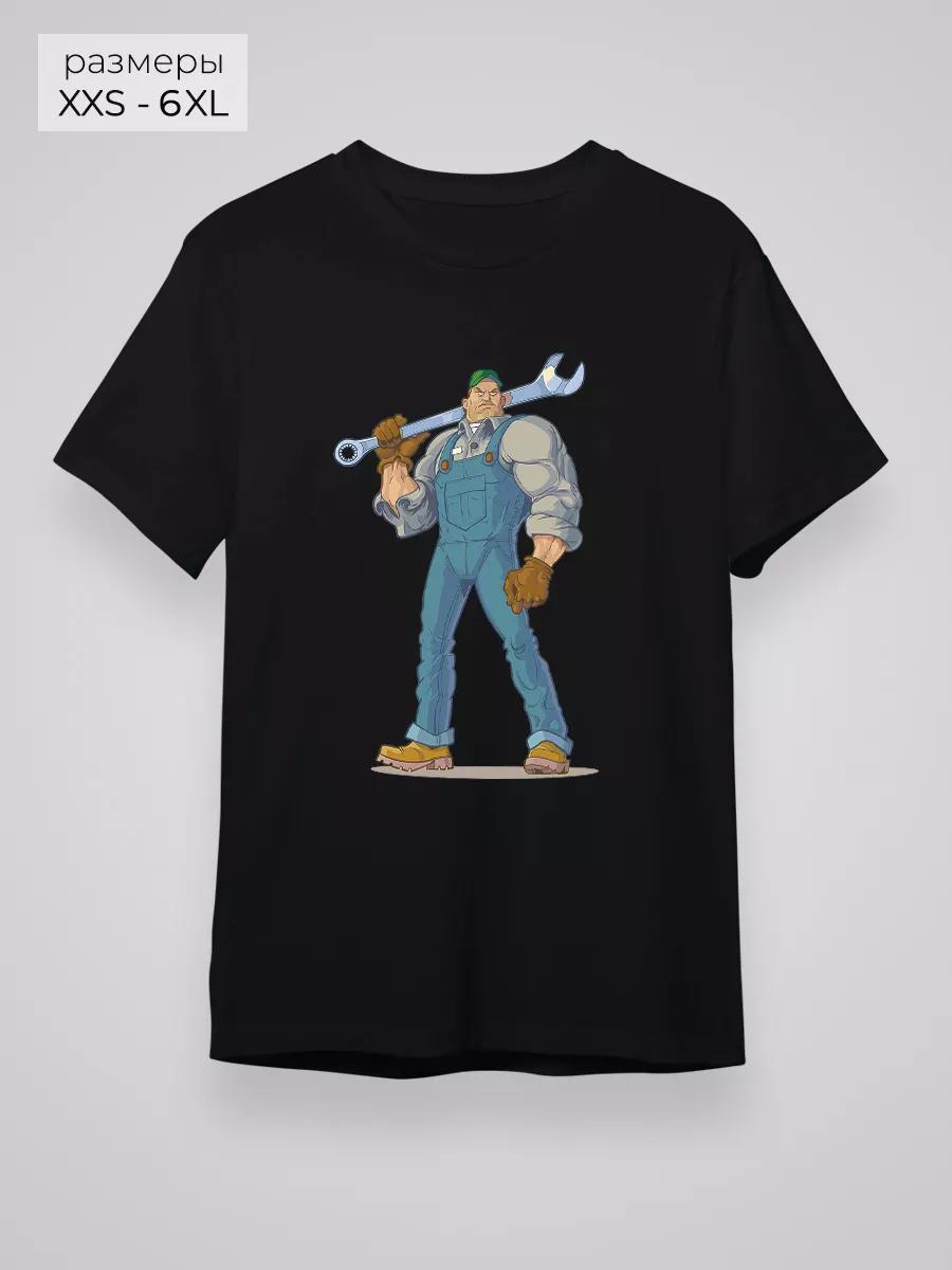 Auto mechanic print T-shirt L
