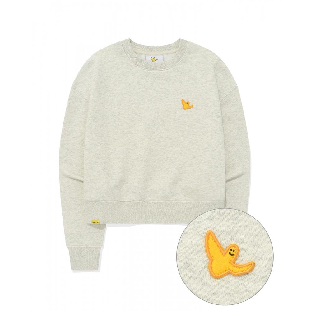 

WHATITISNT Женская укороченная толстовка Angel Wappen Oatmeal