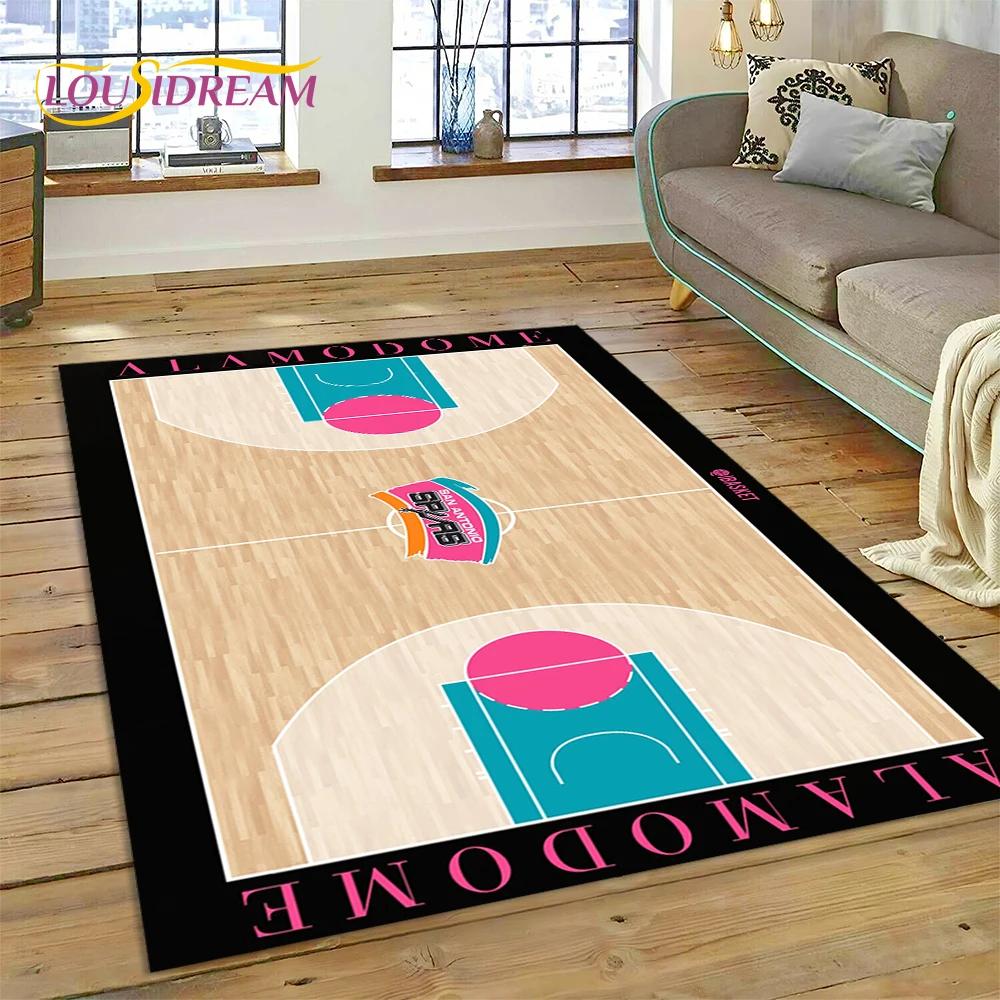 Tappeto Personalizzato 3D Campo da Basket Americano Squadra per Decorazione Soggiorno Camera da Letto, Decorazione Antiscivolo per Divano Zerbino Regalo