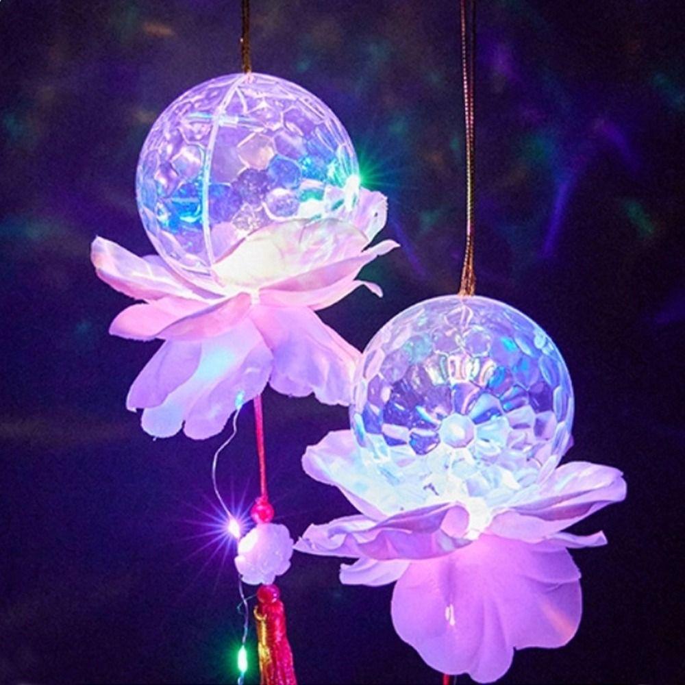 Portable Glowing Hand Held Lantern Handmade LED Light Luminous Toy Pendant Mid-Autumn Festival
