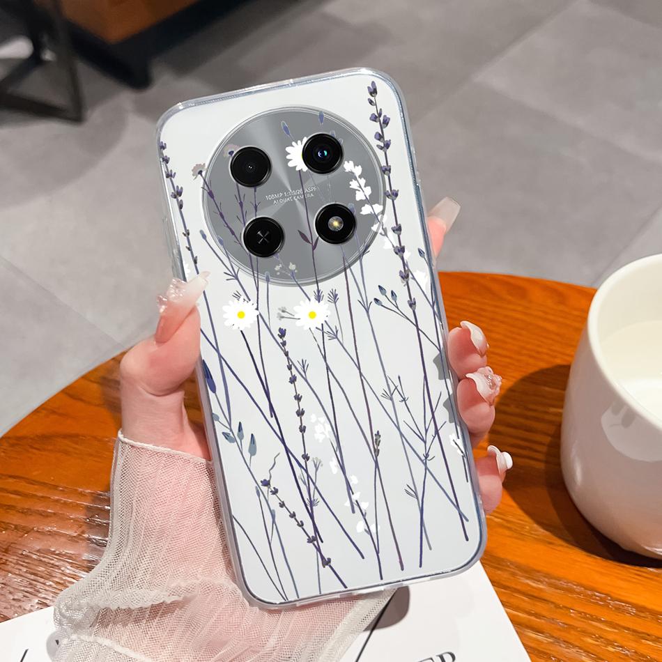

For Wiko Hi Enjoy 70 Pro 5G Phone Case For Huawei Nova 12i Flower Bumper Soft TPU Slim Silicone Anti Drop Transparent Back Cover Huawei Nova 12i