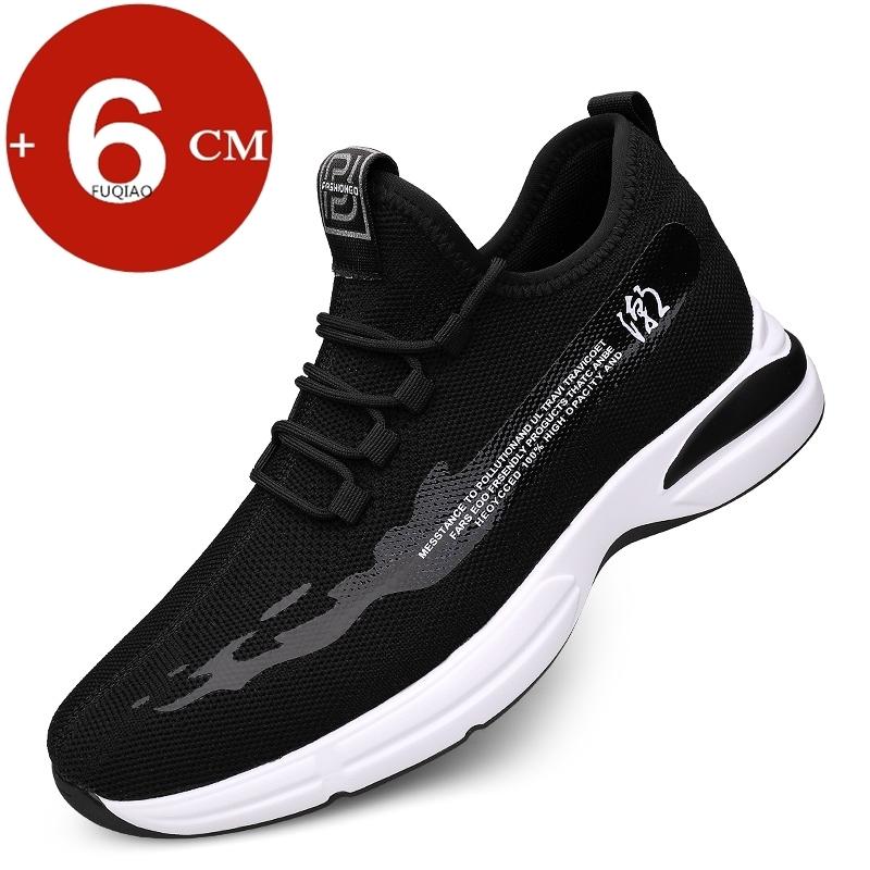 

Summer Men 6cm Height Increasing Mesh Casual Shoes Lightweight Comfortable Breathable Non-Slip Wear-Resistant elevator Sneakers 37