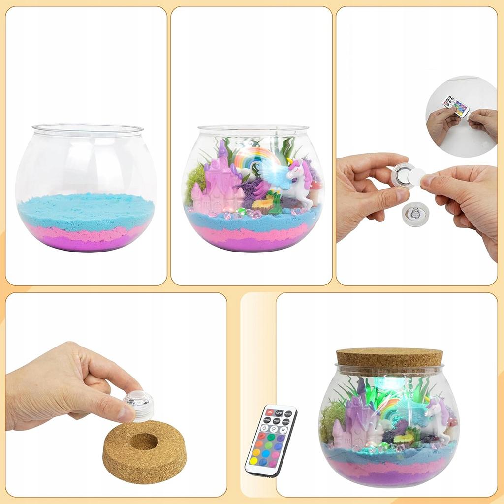 Unicorn Creative Set Night Lamp for Children Magical Terrarium Diy
