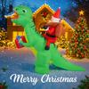 5.91FT Inflatable Santa Claus Dinosaur Toy With LED Light Xmas Yard Lawn Party Decoration Christmas Home Supplie Ornament Gift