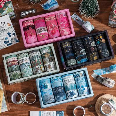 Festlig Washi Tape-kollektion: Jul, Alla hjärtans dag, Stjärnklar himmel, Winter Sonata, DIY Varmfoliering
