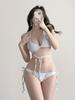 Straps black and white solid color 1011 Korean new sexy small breasts gather bikini sports split swimsuit women