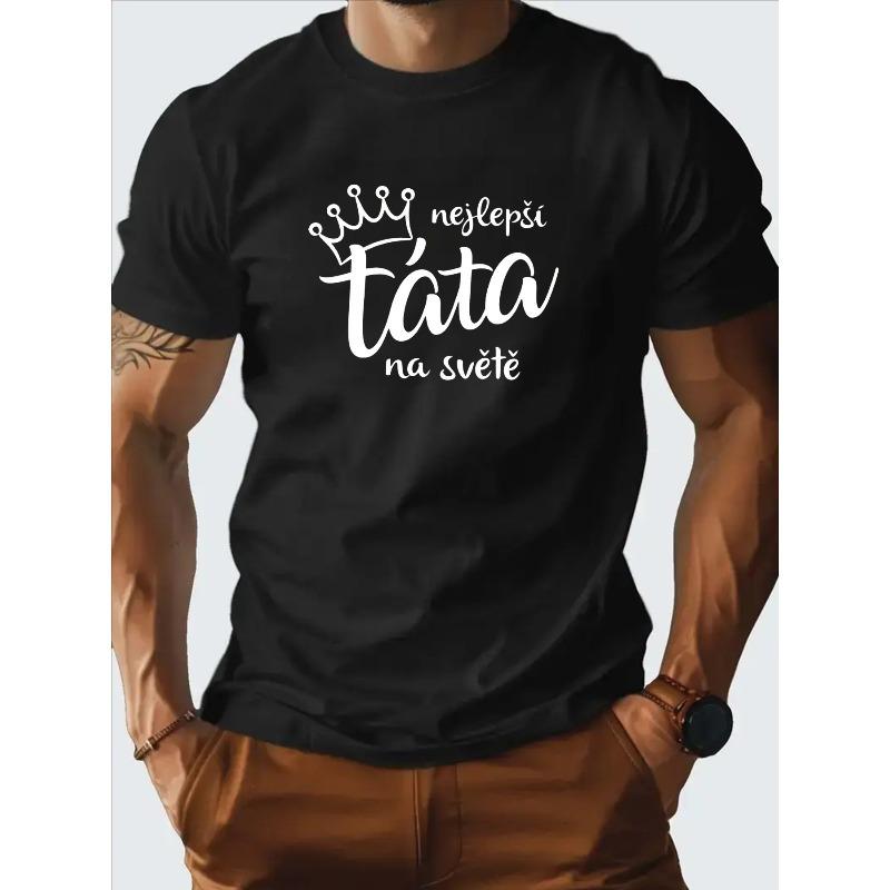 

Men S 100% Cotton Dad Graphic T-Shirt Print, Casual Short Sleeve Crew Neck, Comfortable & Breathable, Loose Fit for Spring & Summer 4XL чорний
