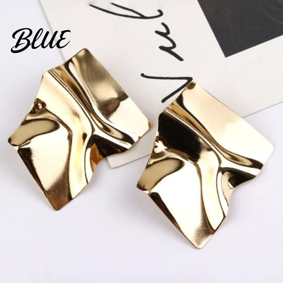 Comfortable Stud Earrings 1 Pair Geometric Irregular Design Metal Shape