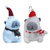 Christmas Capybaras Plush Toy Keychain Soft Doll Pendant Soft Hanging Ornament Suitable for Car Keys and Backpack Decors
