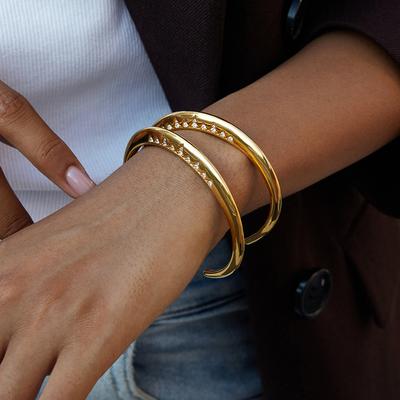 Leichter Luxus High-End 18K Weißgold Diamant offenes Armband Armreif Schmuck