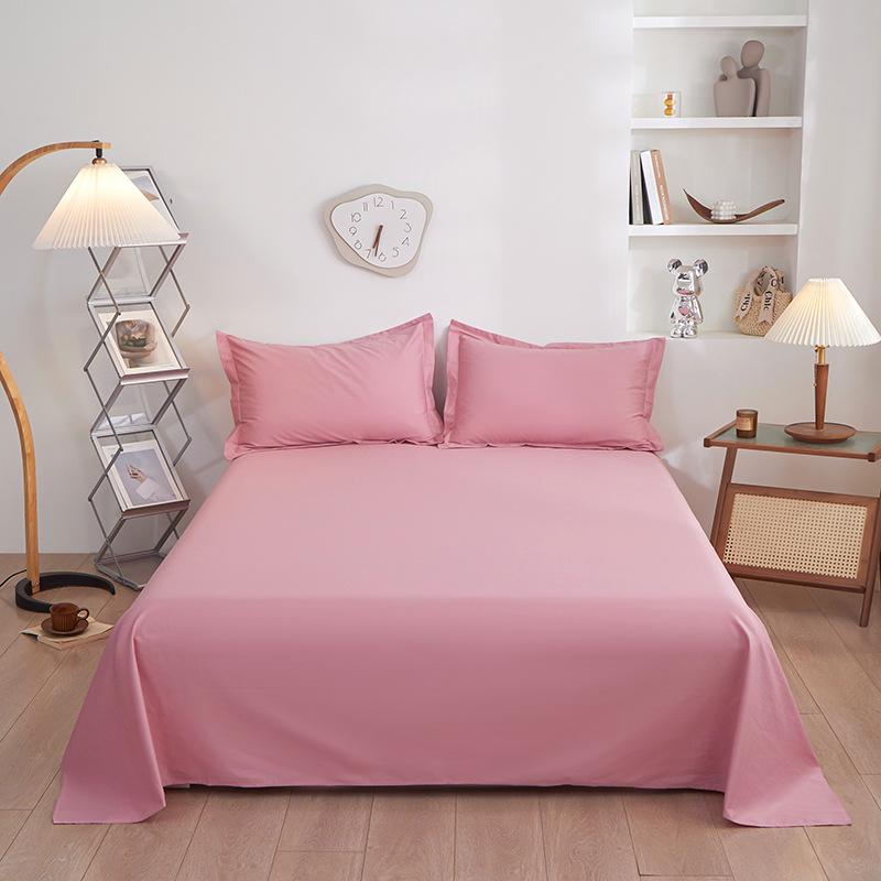Nordic Minimalist Solid Color Cotton Bed Sheet and Duvet Cover Set (1.5m/1.8m) - Pure Cotton, 200x230 Cm