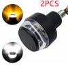 2PCS 12V Motorcycle LED Handlebar End Turn Signal Light White Yellow Flasher Handle Grip Bar Blinker Side Marker Lamp Lighting