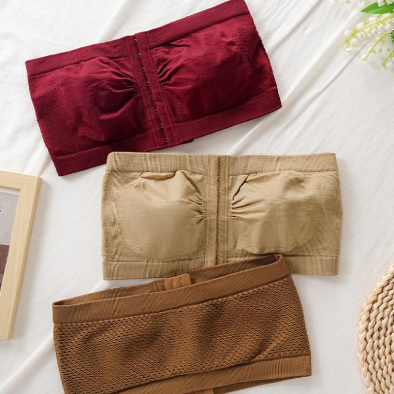 Dámská neviditelná podprsenka s přední přezkou, velká velikost, push-up, letní trubkový top s zavinovacím hrudníkem, L-6XL