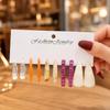Color C-shaped acrylic earrings, European and American fashion personalized leopard print creative resin jewelry set
