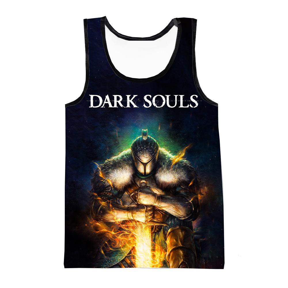 Summer Dark Souls Game 3D Print Tank Tops Men's Fashion Oversized Sleeveless Tank Top Bodybuilding Fitness Gym Vest Man Clothing