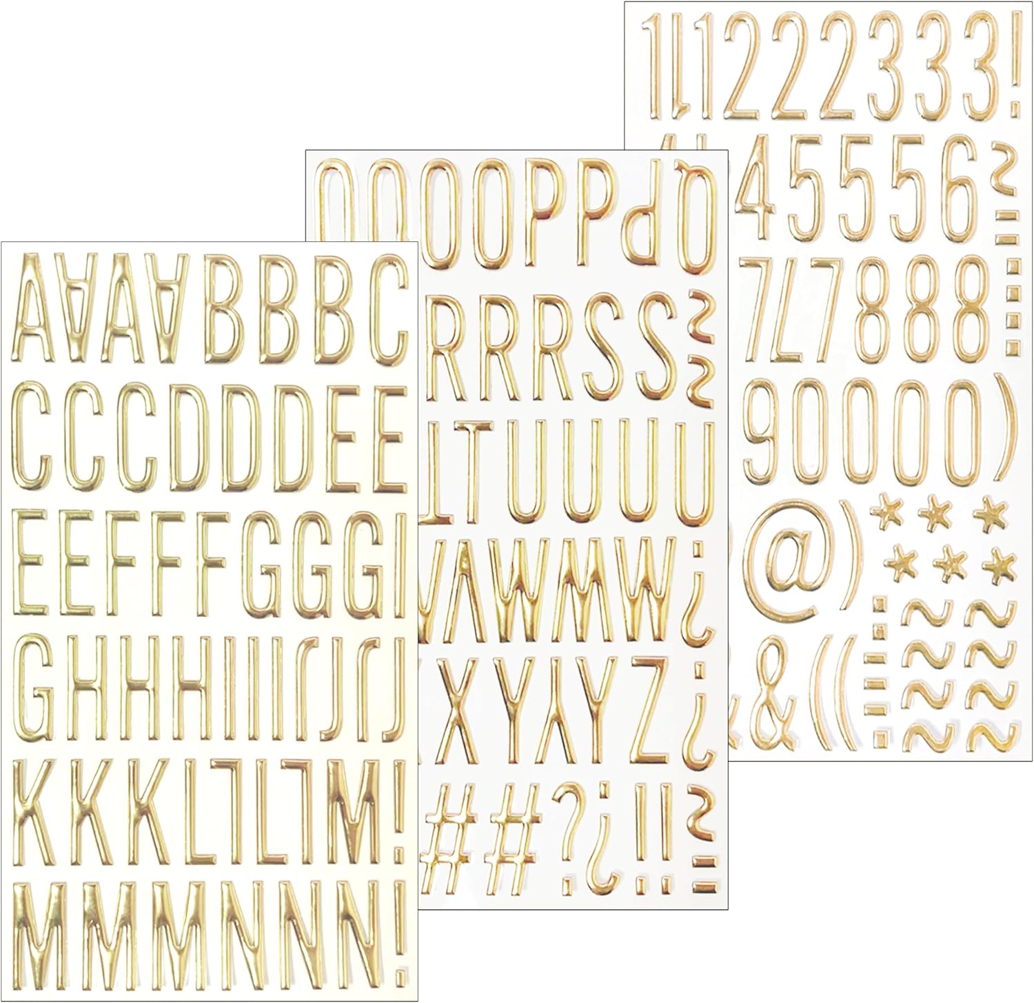 

3 Sheets 3D Gold Puffy Letter Number Stickers 1 Inch Golden Foam Alphabet Letter Stickers for DIY Gift Scrapbooking Cup Decor 1 inch