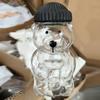New Bearstraw Cup, 20Oz Cute Bear Glass Tumbler With Reusable Straw - Viral Animal Design For Smoothies, Boba & Iced Coffee