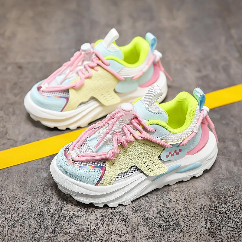 teenager Kids Sneakers Boys Girls Breathable Colorblock Chunky Athletic Shoes Casual Sporty Running 7-16 Years Old