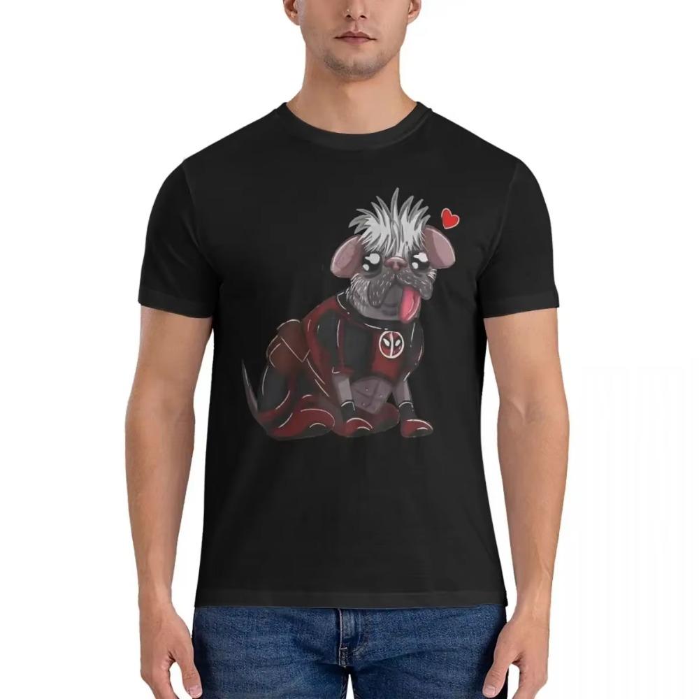 

Мужские футболки Dogpool Crazy Cotton Футболка с коротким рукавом Футболки Deadpool & Wolverine С круглым вырезом Одежда Идея для подарка Топ XXXXXL чёрный