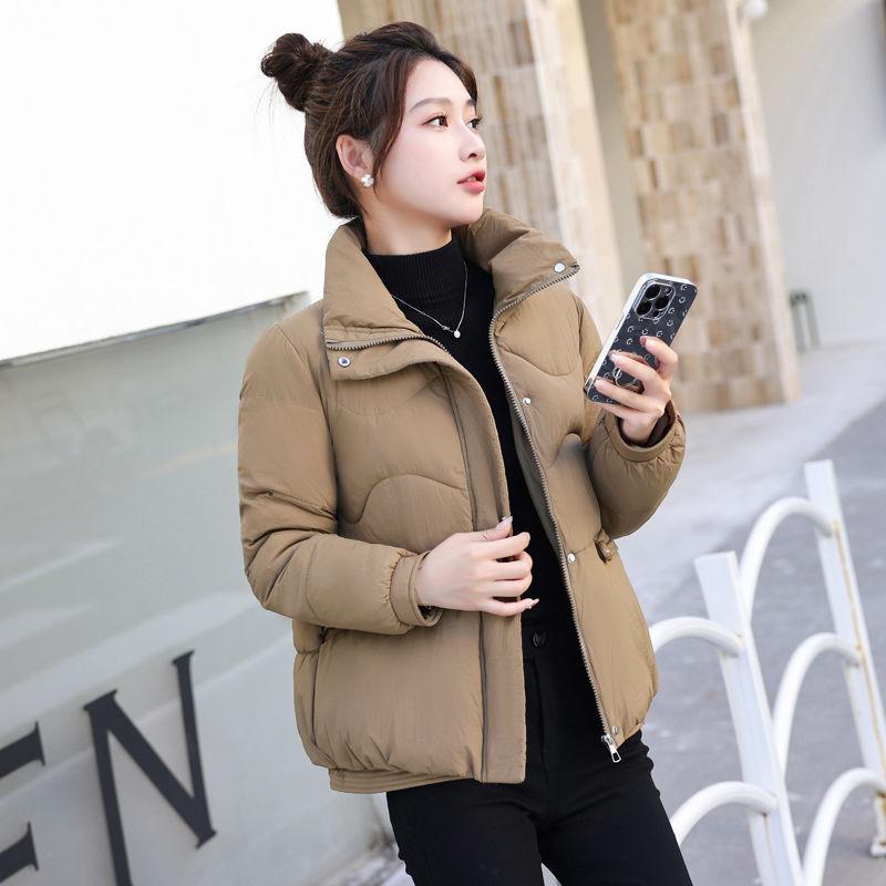

Женская зимняя короткая хлопковая куртка с подкладкой, модная в корейском стиле, приталенная, свободного кроя, с воротником-стойкой, хлопковое пальто 2XL хаки