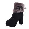 New Winter Shoes Women High Heels Boots Fur Warm Boots for Women Winter High Heels Super Square High Heel