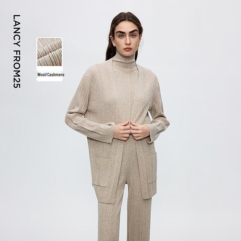 

Langzi Women s V-Neck Wool Blend Knit Cardigan XL