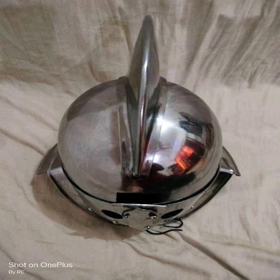 Sector Gladiator Helmet, Combat Helmet, Battle Ready Helm, Galea Helmet, Roman Helmet, 2mm Mild Steel